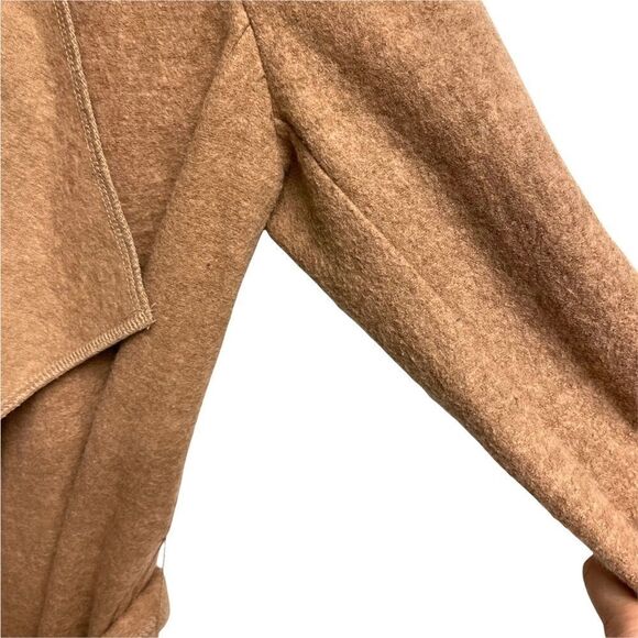 JACOB Vintage Wool Waterfall Wrap Cardigan Sweater Camel S - Picture 4 of 12